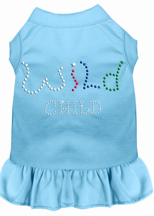 Rhinestone Wild Child Dress Baby Blue Lg